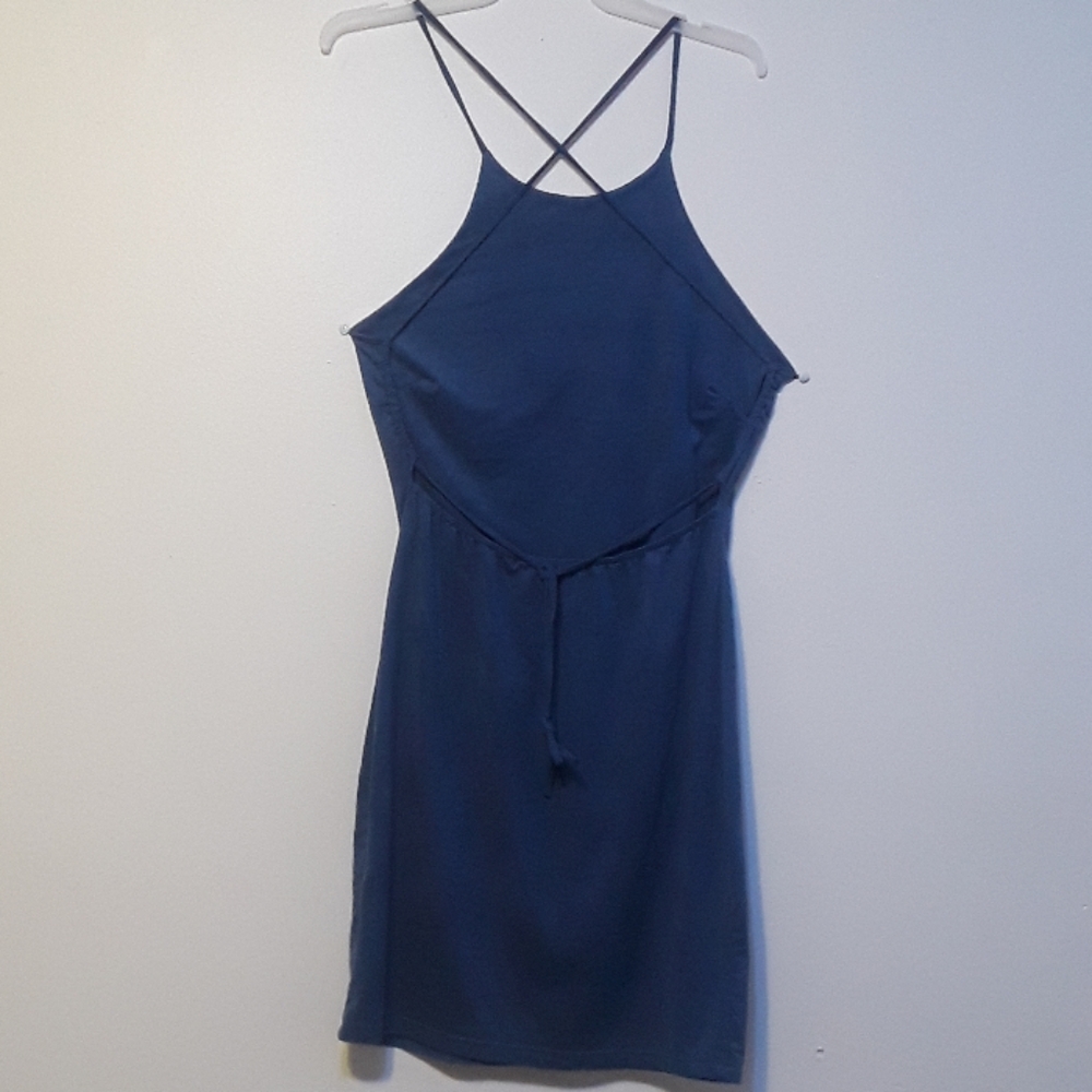 Sambora Blue backless dress